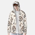 thumbnail image 3 of Pofeuu Anchor with Rope Print Sun Protection Outdoor Lightweight Full Zip UV Cooling Hoodie Long Sleeve Summer Clothing for Outdoor Hiking-X-Large, 3 of 5