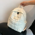 thumbnail image 3 of WANDF Backpack for Women Lightweight Casual Quilted Daypack Vintage Winter Style Bookbag for College, High School, Work, Travel, Beige, 3 of 7