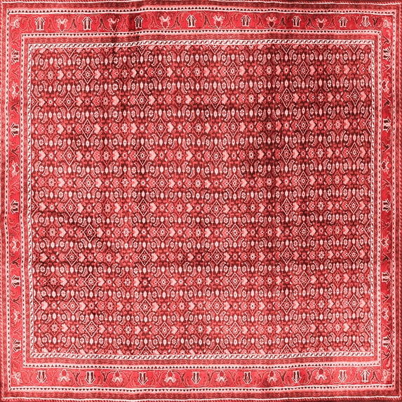 Ahgly Company Indoor Square Persian Red Traditional Area Rugs, 4' Square