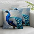 thumbnail image 3 of Orinice Peacock Graphic Decorative Cushion Throw Pillow Cover for Home Living Room Sofa Bedroom Car, Winter Pillow Covers 1PC 20x20in, 3 of 5