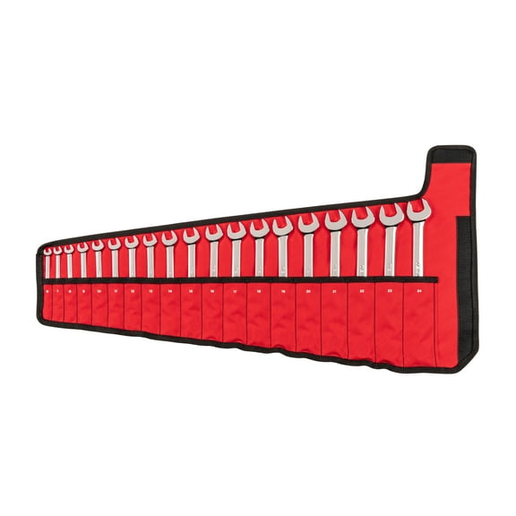 TEKTON Combination Wrench Set with Pouch, 19-Piece (6 - 24 mm) | WCB94202