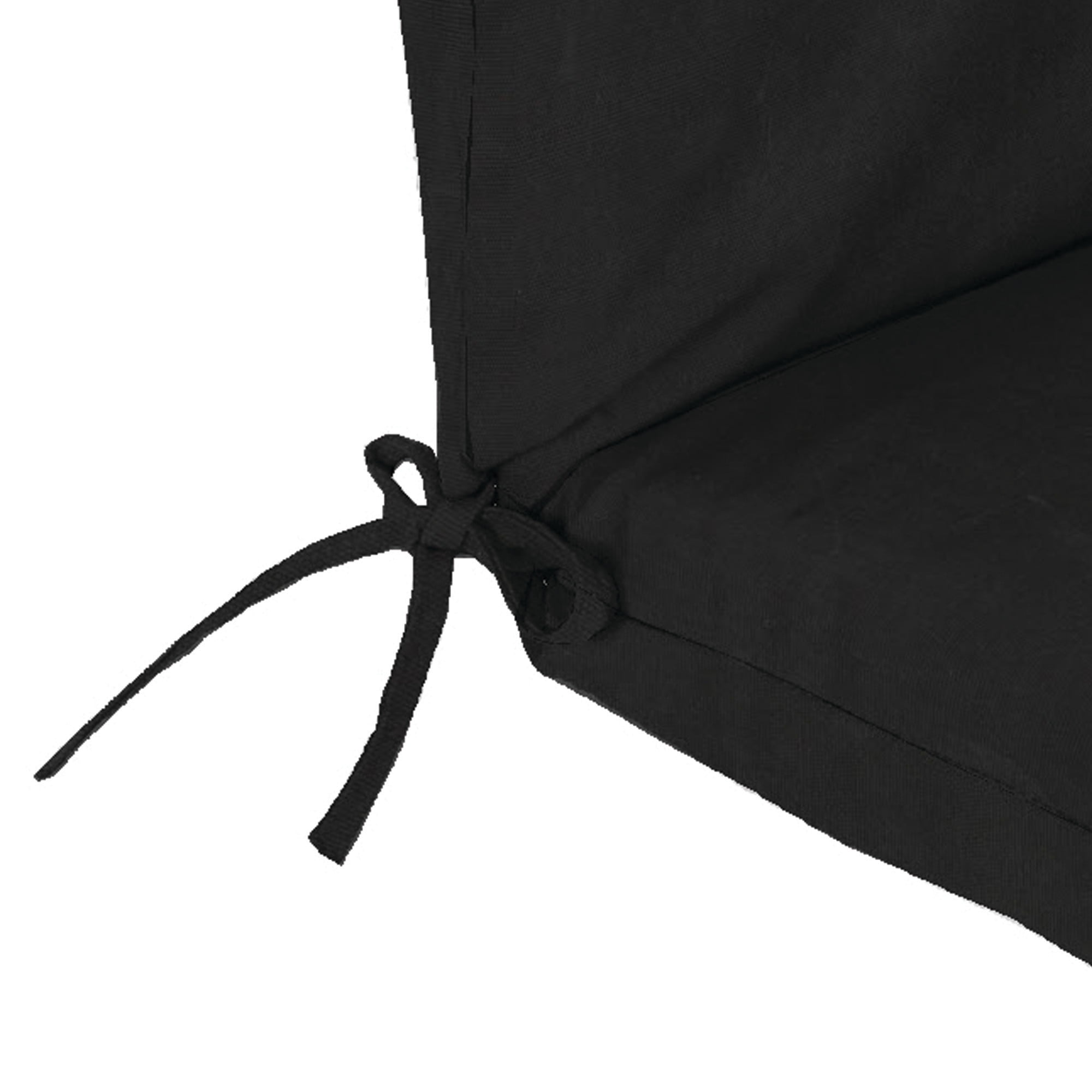 Jordan Manufacturing 44" x 22" Canvas Black Solid Rectangular Outdoor Chair Cushion with Ties