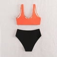 thumbnail image 6 of NOLDARES Women's Thong Bottom Two Piece Bikini Shoulder Straps Swimsuit Triangle Bathing Suit for Beach(Orange,2XL), 6 of 9