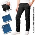 thumbnail image 2 of 3-Pack Men’s Heavyweight Fleece-Lined Stretch Chino Uniform Work Pants (31” Inseam), 2 of 4