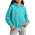 thumbnail image 3 of Warm Pullover Hoodies for Children Plus Size Long Sleeve Hoodie Girls And Boys Solid Color Hooded Sweatshirt Casual Basic Tops, 3 of 9