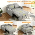 thumbnail image 5 of SEJOV Pull Out Sofa Bed 2 Seater Loveseats, Convertible Linen Sleeper Sofa Bed for Small Space with Adjsutable Backrest & Spring Support, Gray, 5 of 8