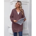 thumbnail image 4 of Zeagoo Women's Zip Up Hoodies Long Sleeve Long Tunic Sweatshirts Oversized Fleece Casual Fall Jacket Coat with Pocket, 4 of 6