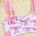 thumbnail image 6 of Shadoumai Girls Swimsuit 2 Piece Tiered Ruffled Bikini Set with Ruffled Hem Summer Beach Bathing Suit for 6-14 Years, 6 of 7