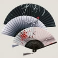 thumbnail image 4 of Folding Fans Handheld Elegant Antique Style Hand Fan Foldable Calligraphy Ink Painting Chinese Accessories Oriental Deco, 4 of 9