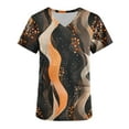 thumbnail image 4 of Kctiaxy Scrub Tops Fashionable Print Graphic Nursing Scrubs Casual Short Sleeve V Neck T Shirts for Women with Pockets, 4 of 4