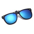 thumbnail image 2 of Polarized Clip On Sunglasses for Prescription Glasses, Flip Up Lens Overlay Lightweight Frame Attachment for Men Women Driving Fishing Commuting Blue, 2 of 3
