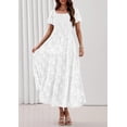 thumbnail image 4 of PRETTYGARDEN Women's Summer Boho Maxi Dresses Floral Short Sleeve Square Neck Smocked Flowy Long Dress Vacation Outfits, 4 of 10