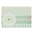 thumbnail image 1 of Shabby Flora Cutting Board, Sewing Theme Border with Button Floral Patch Traditional Lace Like Dots Print, Decorative Tempered Glass Cutting and Serving Board, Large Size, Multicolor, by Ambesonne, 1 of 1