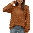 thumbnail image 2 of Xunlbb Plus Size Tops for Women, Women's Loose Long Sleeve Round Neck T-Shirt Bottoming Top S-2XL Gifts for Her, 2 of 7