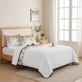 thumbnail image 5 of Twin Quilt Set 68''x86'', Orange Botanical Lightweight Summer Bedspread Coverlet Set with 2 Pillow Shams, Watercolor Leaf Fall Thanksgiving Breathable All Season Quilt Bedding for Dorm/Bedroom, 5 of 9