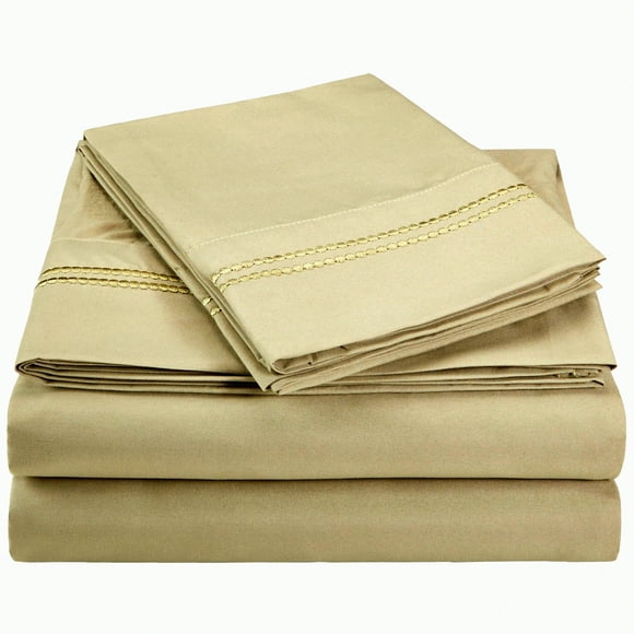 SilkySoft Draps à Bulles Sauge - Ensemble de Literie Luxueux en Microfibre Légère Taille Complète - Sans Plis Brodé 4 Pcs