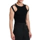 thumbnail image 1 of Camiseta sin mangas elástica para hombre, doble correa para el hombro, chaleco ajustado elástico hueco, Camiseta deportiva de Color sólido para hombre, 1 of 6