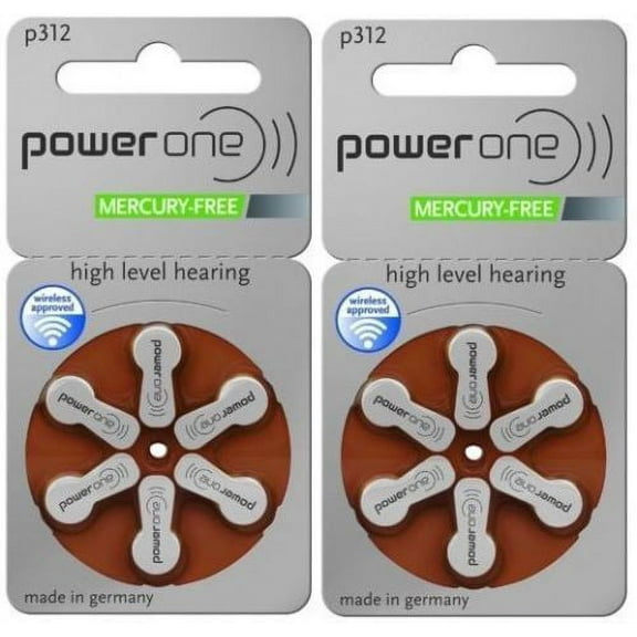 NEW 12 pcs Power One PowerOne Hearing Aid Batteries size P312 Expire Early 2021