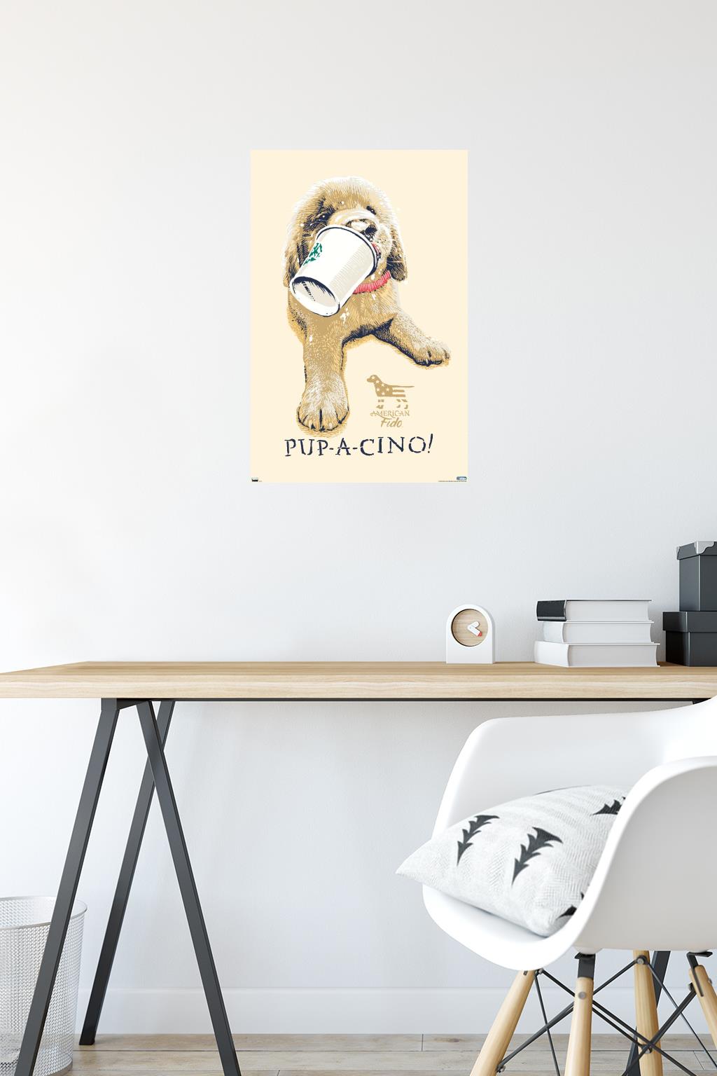 Jim Baldwin - Pup-a-cino Wall Poster, 14.725" x 22.375"