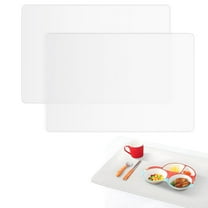 GIXUSIL 2 Pack Silicone Mats for Kitchen Counter, 23.62" x 15.75"x 1.5mm Thick Large Silicone Mat, Nonskid Heat Resistant Countertop Protector, Easy to Clean, White Translucent