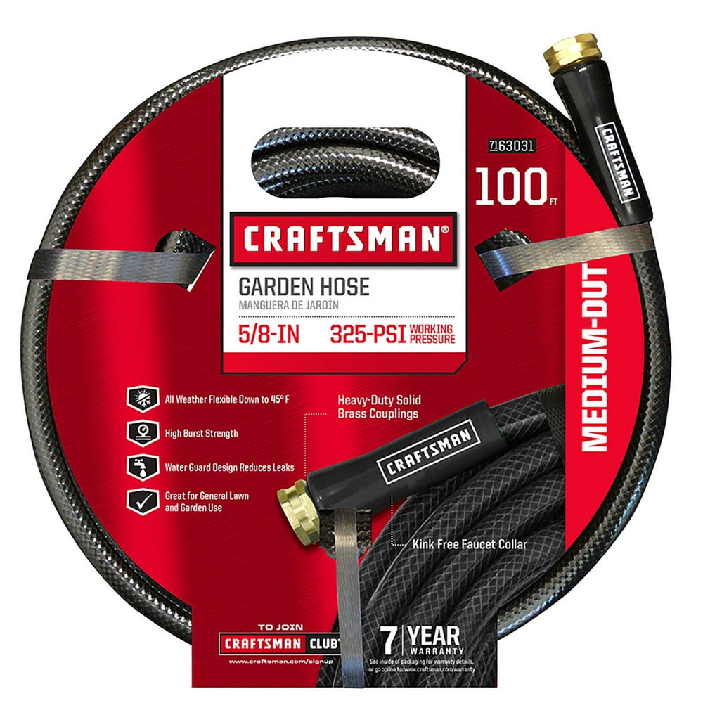 Craftsman Garden Water Hose 100 ft. MediumDuty AllWeather Flexible 4