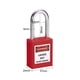 thumbnail image 4 of Candados de bloqueo y etiquetado con grillete de 1-1/2 pulgadas, candado de seguridad de plástico rojo con llave igual, 4 of 4