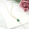 thumbnail image 4 of Gem Stone King 18K Yellow Gold Plated Silver Green Malachite and White Diamond Pendant Necklace for Women | 3.53 Cttw | Gemstone Birthstone | Emerald Cut 9X7MM | With 18 inch Silver Chain, 4 of 4