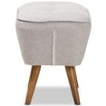 thumbnail image 4 of Baxton Studio Ottoman Pétronelle en Beige Grisâtre et Brun Noyer, 4 of 7