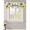 thumbnail image 2 of Tie Up Valance Curtain for Kitchen,Abstract Sunflower Pastoral Floral Rod Pocket Short Curtains Adjustable Tie-Up Shade Valances,Retro Green White Plaid Window Treatment for Bathroom Living Room, 2 of 8