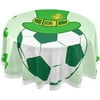 Coolnut 60" St.Patrick's Day Round Tablecloth, St. Patrick's Day Hat and Football Round Table Cloth Water Resistant Spill Proof Large Table Cover for Family Gathering Dinner, Hotel, BBQ