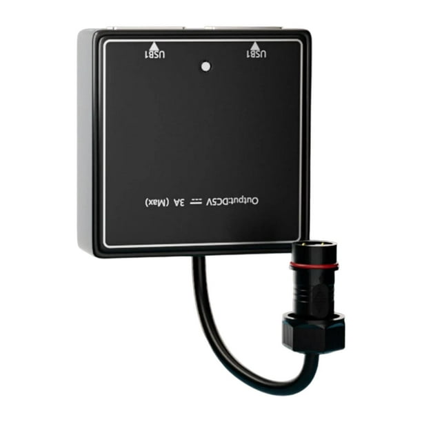 Estabilizador de regulador del panel solar Hogar 5V3A con 2 puertos USB de alto rendimiento de voltaje Controlador de carga de panel 2 alfileres masculinos 20 cm