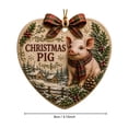 thumbnail image 5 of syligr Heart Christmas Pig Ornaments for Tree Decor, Forest Animal Hanging Decor for Mantel Window Wreath, Vintage Christmas Pendant with Paild Bow for Home, Holiday Party Decor Gift, 3.15", 5 of 5