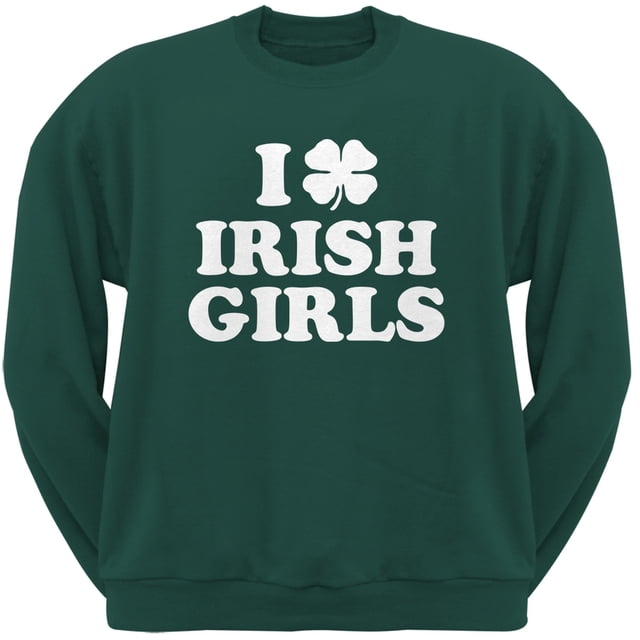 I Shamrock Amour Irlandais Filles Vert Adulte Cou Sweat-Shirt
