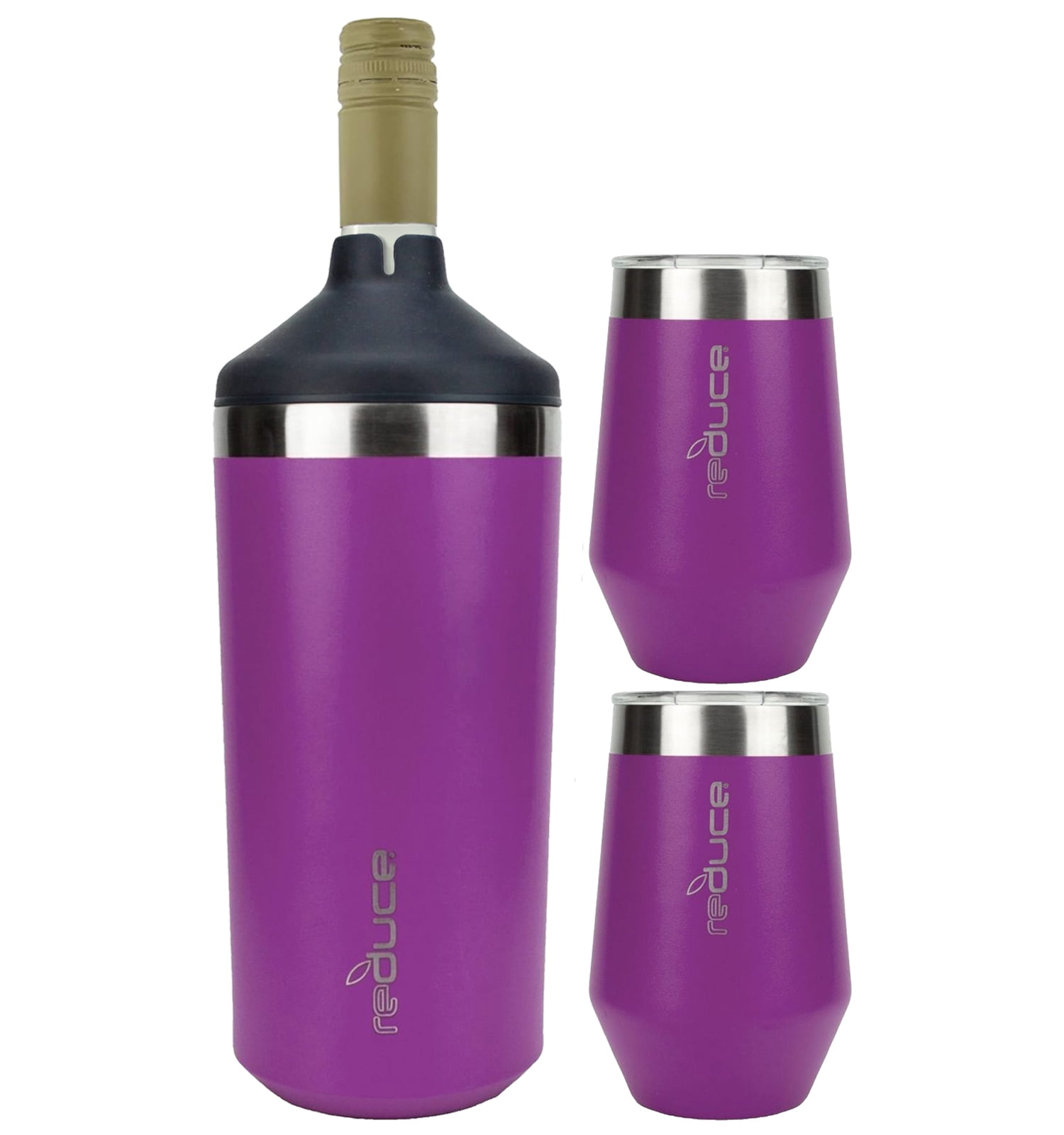 reduce Stainless Steel Wine Cooler Set Includes (1) 750mL Wine Cooler