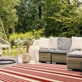 thumbnail image 3 of SAFAVIEH Beach House Henry Striped Indoor/Outdoor Area Rug, Beige/Red, 4' x 4' Square, 3 of 8