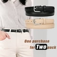 thumbnail image 3 of Timarkment 2 pcs Belts for Women with Silver Pin Buckle Skinny Leather Women Belts for Jeans Dresses, 3 of 10
