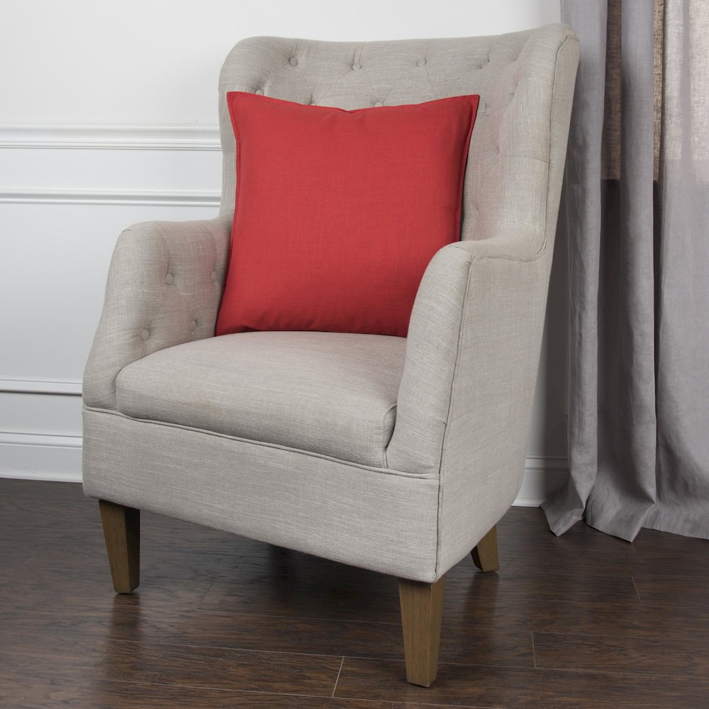 Rizzy Home Solid Cotton Decorative Throw Pillow, 20" x 20", Red