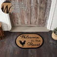 thumbnail image 2 of VHC Brands Coir Welcome Door Mat, Entry Rug, with PVC Backing, for Indoor Outdoor Use, Down Home Collection, Oval 20x30 Doormat, Welcome to the Roost, Natural, 2 of 6