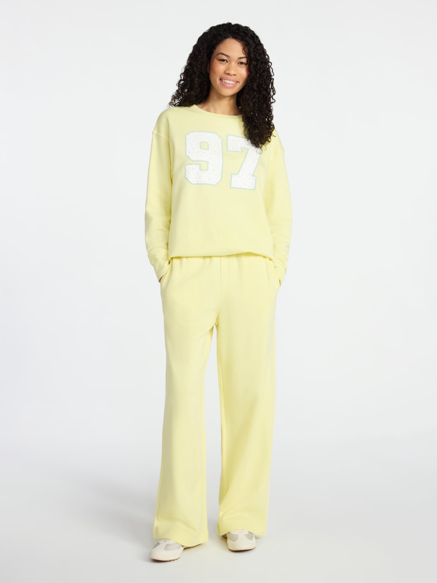 No Boundaries Soft Fleece Wide Leg Pants, 30” Inseam, 1 or 2-Pack, Women’s XXS-4X
