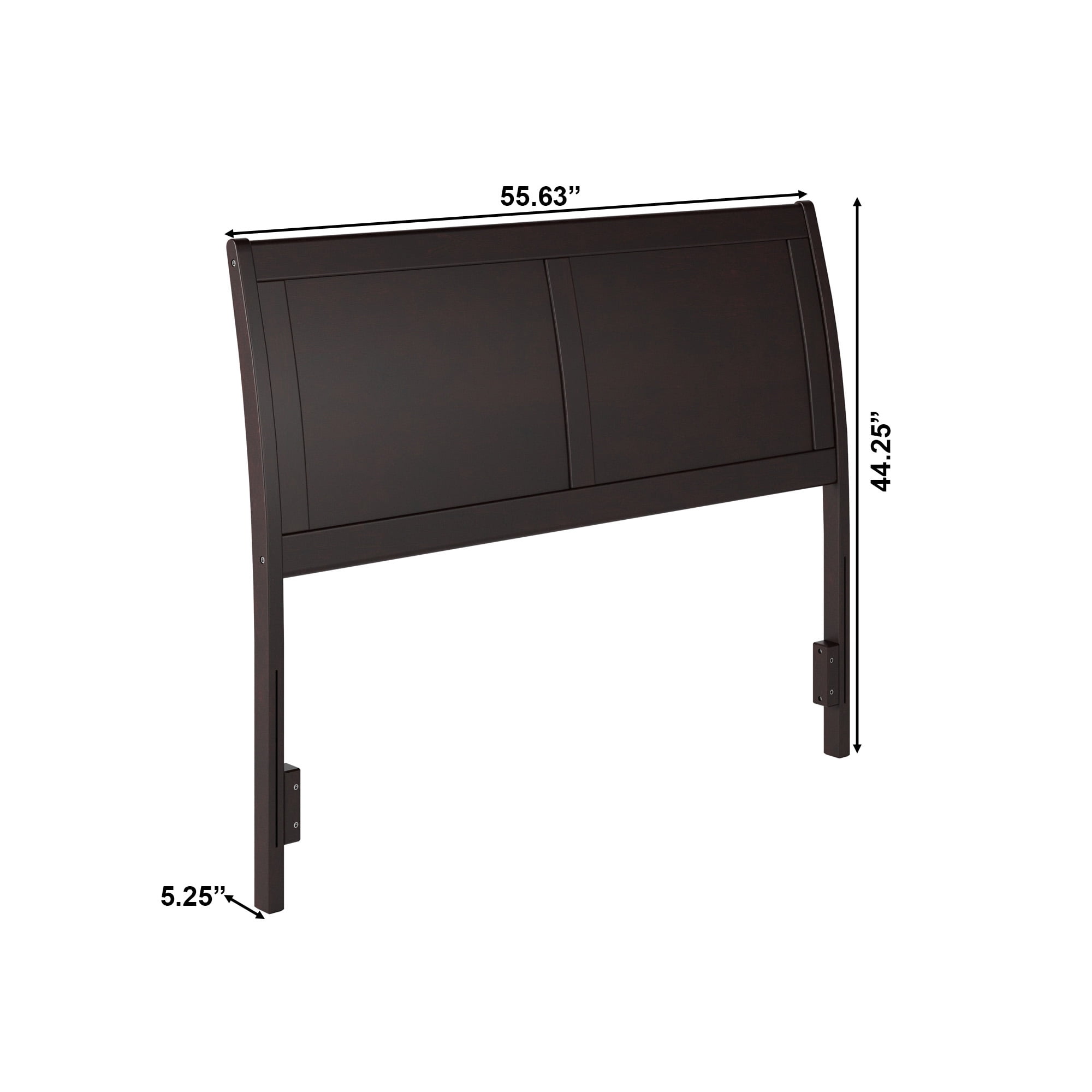 AFI Portland Full Sleigh Solid Wood Panel Headboard with Attachable Charger, Espresso