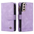 thumbnail image 3 of Case for Samsung Galaxy S22 Plus 5G Cover Zipper Pocket Wallet Case Magnetic Protective - Purple, 3 of 5