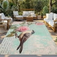 thumbnail image 3 of Fsddascl Pink Flower Outdoor Rug for Patio/Deck/Porch, Non-Slip Large Area Rug 4 x 6 Ft, Spring Bird Branch Blue Vintage Mottled Indoor Outdoor Rugs Washable Area Rugs, Reversible Camping Rug Carpet, 3 of 5