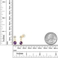 thumbnail image 3 of Gem Stone King 14k Yellow Gold Purple Amethyst and White Lab Grown Diamond Two Stone Dangle Earrings for Women (2.20 Cttw, Gemstone February Birthstone, Round 6MM, Round 3MM), 3 of 4