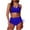 A_ Blue, variant on UTSJKR Womens String Bikini Sets High Waisted Ruched Two Piece Swimsuits Tummy Control Crisscross Tie Back Bathing Suit Red M