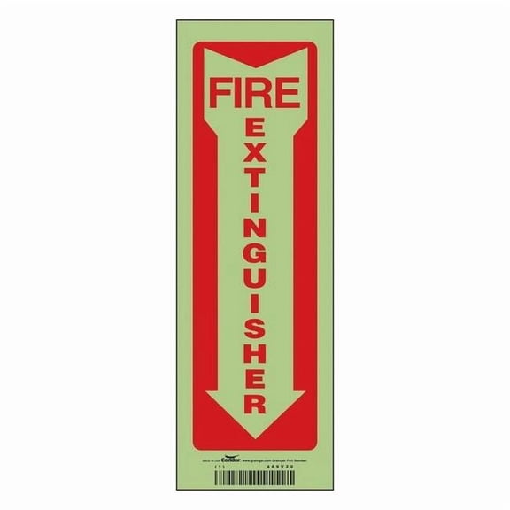 Safety Sign, 12 in Height, 4 in Width, Glow Vinyl, Horizontal Rectangle, English