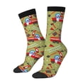 thumbnail image 1 of Balery Cartoon Fire Truck Calcetas Largas con Estampado para Hombre y Mujer – Suaves y Transpirables, Talla Única (US 5-11), 1 of 6