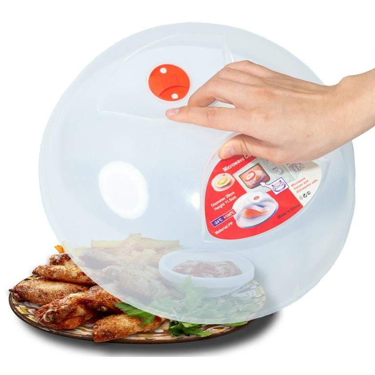 Glass Microwave Cover for Food Large Microwave Food Cover Splatter With  Easy Grip Handle Anti-Splatter Lid With Enlarge Perforated Steam Vents