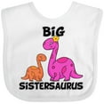 thumbnail image 3 of Inktastic Big Sistersaurus with Cute Sibling Dinosaurs Girls Baby Bib, 3 of 4