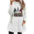 thumbnail image 2 of FcBaudy Hauts pour Femmes, Blouses & Chemises à Manches Longues Col Rond, Chemises pour Femmes Blouse de Noël Col Rond et Hiver Ample Imprimé Poche Chaude Manches Longues Blouse pour Femmes, 2 of 4