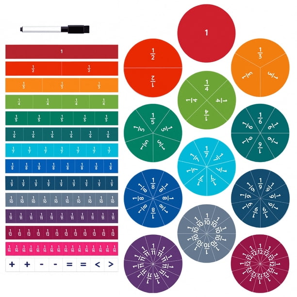 Oyster&Pop Set de fichas magnéticas de fracciones, 180 piezas, material didáctico